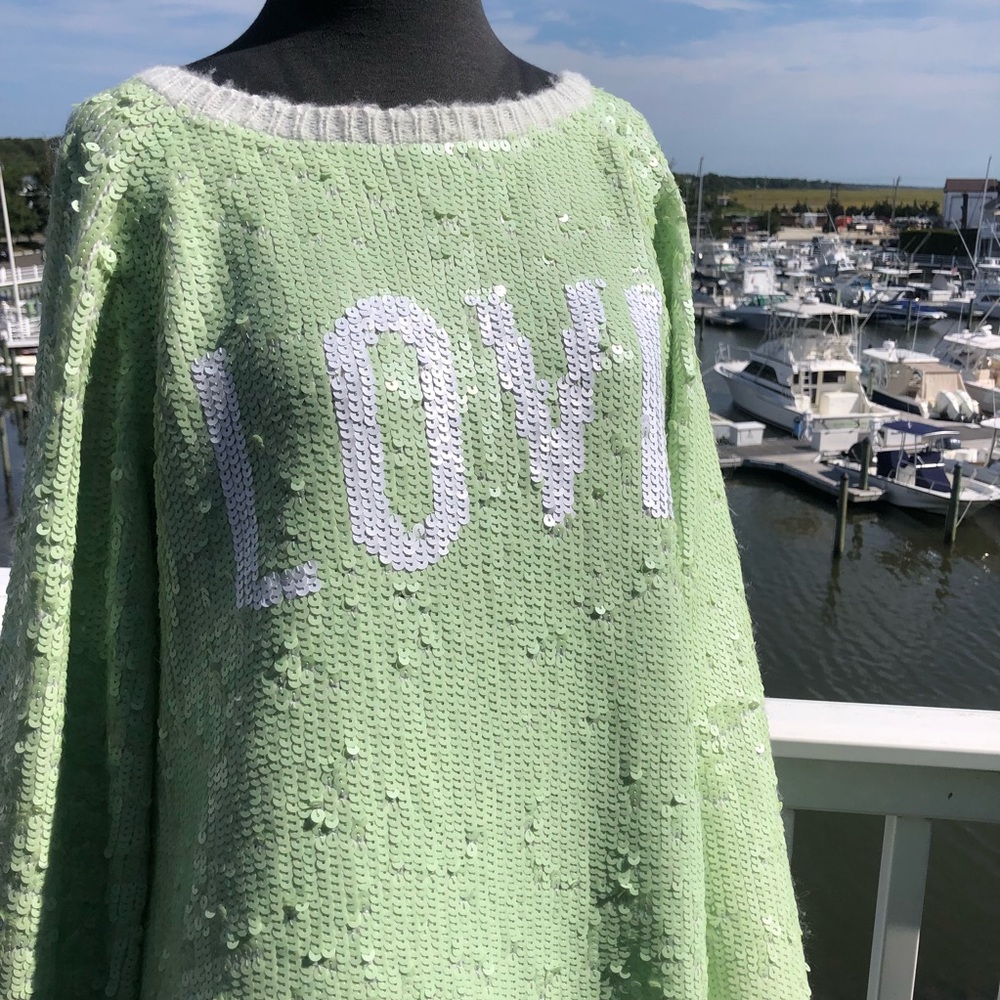 Wildfox RARE LOVE White Label Sequin Sweater Small - Picture 2 of 8